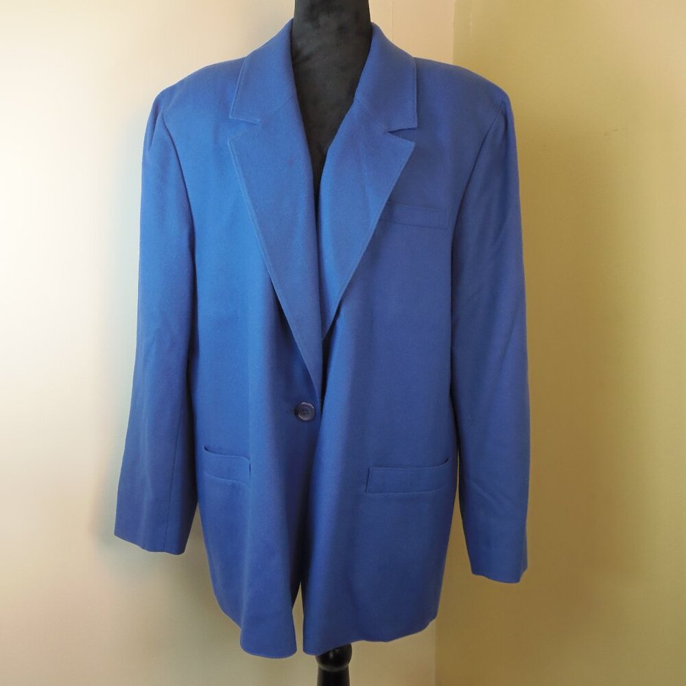 Vintage Plus SZ 22W Pendleton 100% Virgin Wool Woman's Blazer Made in USA Go ba